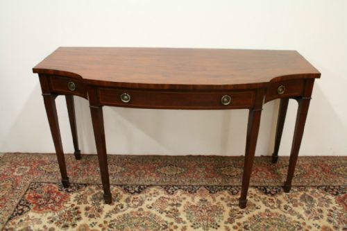 George III Style Serpentine Mahogany Serving Table