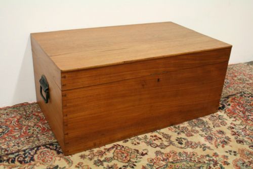 Victorian Teak Travellers Trunk