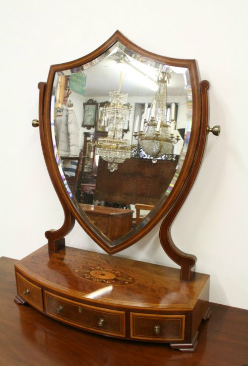 Edwards & Roberts Inlaid Mahogany Dressing Mirror