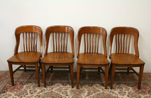 Set of 4 Solid Oak Dining Chairs