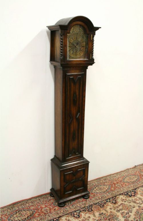 Jacobean Style Oak Grandmother Clock