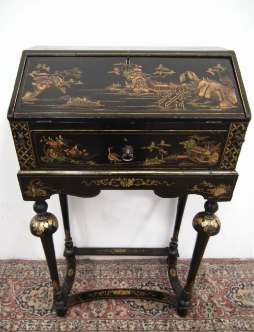 Chinese Style Black Lacquered Bureau