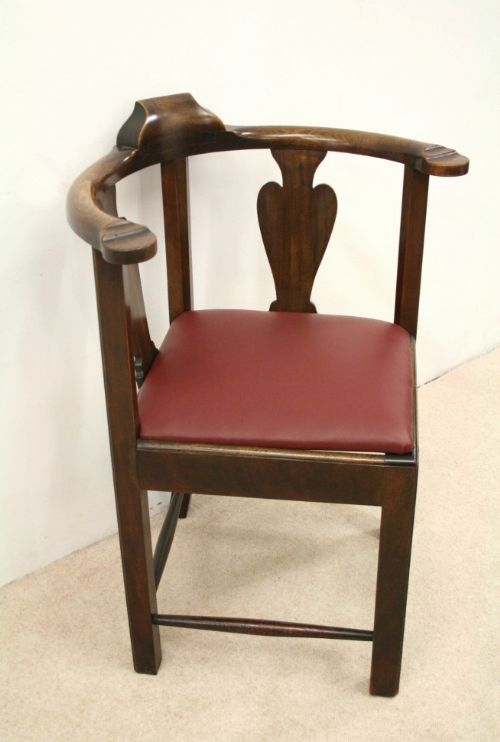 George II Style Walnut Corner Chair