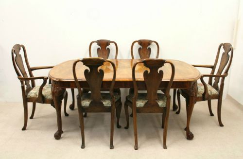 Maple & Co Burr Walnut 9 Piece Dining Room Suite