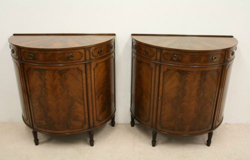 Pair of Bowfront Commodes