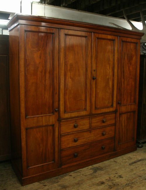 George IV Mahogany Four Door Wardrobe