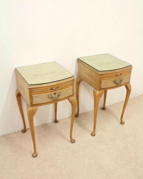 Pair of Queen Anne Style Bedside Cabinets