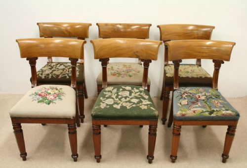 Set of 6 William IV Mahogany Dining Chairs