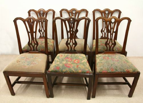 Set of 6 Chippendale Mahogany Dining Chairs