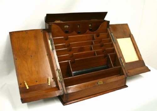 Mid Victorian Burr Walnut Stationery Box