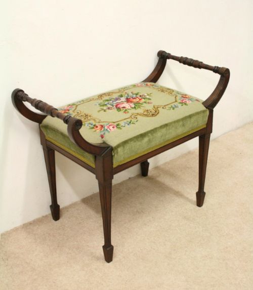 Late Victorian Mahogany Piano Stool/window Seat