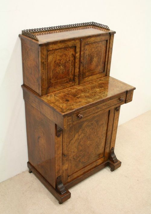 Victorian Burr Walnut Davenport Desk