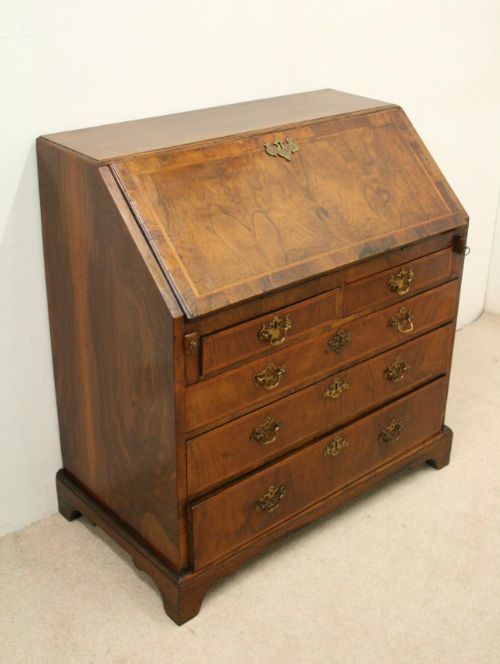 George II Figured Walnut Bureau