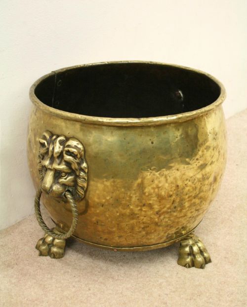 Mid Victorian Brass Jardinière/log Bin