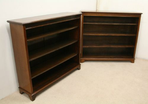 Pair of Chippendale Style Mahogany Open Bookcases