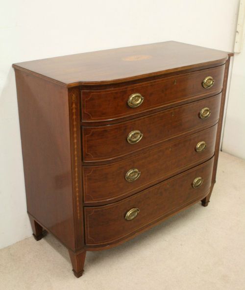 George IV Mahogany Bow Front Chest of Drawers