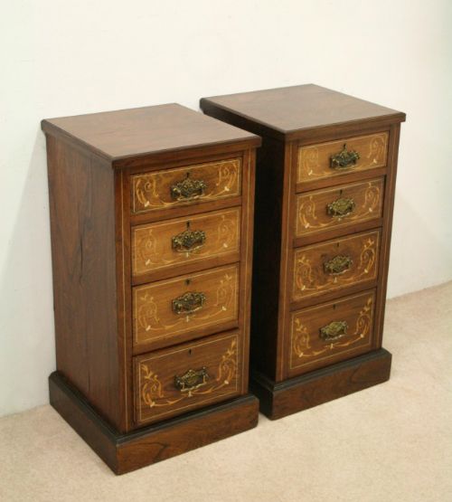 Pair of Late Victorian Rosewood Bedside Lockers