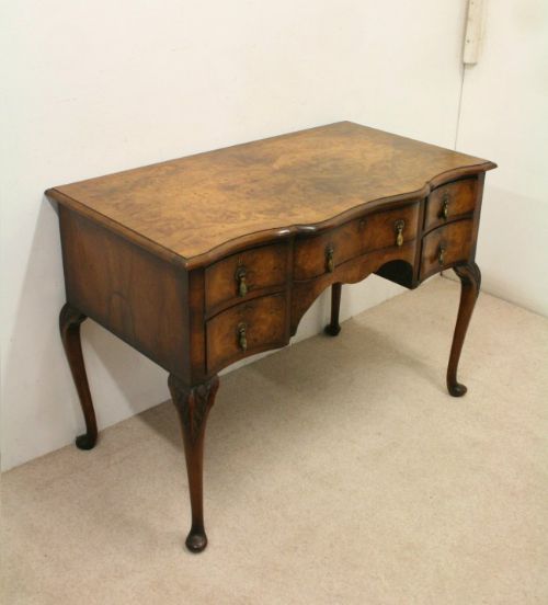 George I Style Burr Walnut Side Table/desk