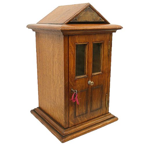 Edwardian Oak Post Box