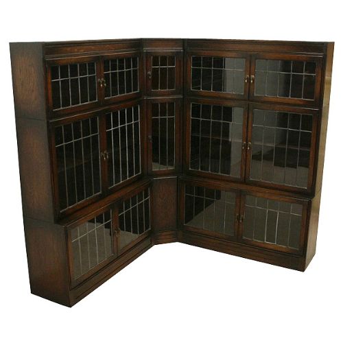 Globe Wernicke Style Oak Corner Sectional/stacker Bookcase