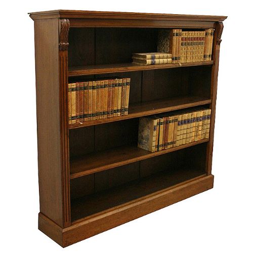 Victorian Walnut Open Bookcase