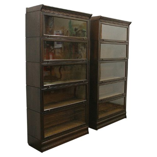 Pair of Oak Stacker/sectional Bookcases