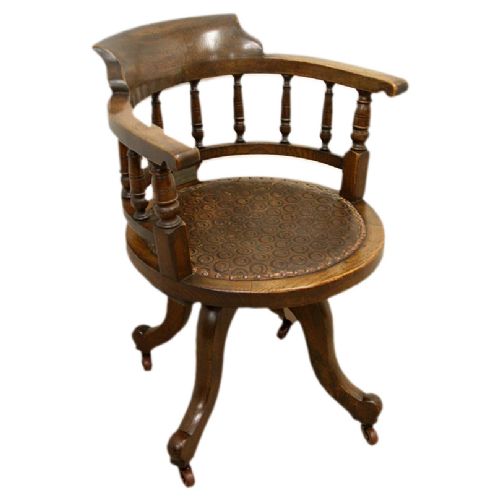 Oak Revolving Desk Chair