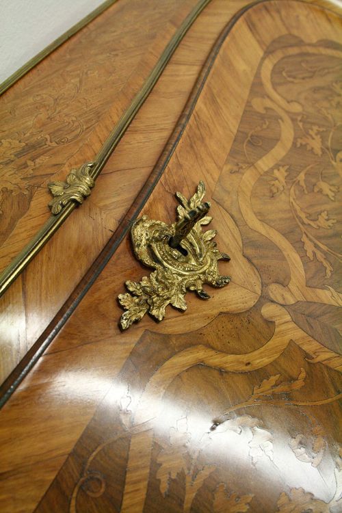 fig 2. Louis XVI Style Burr Walnut Ormolu Mounted Bureau de Dame