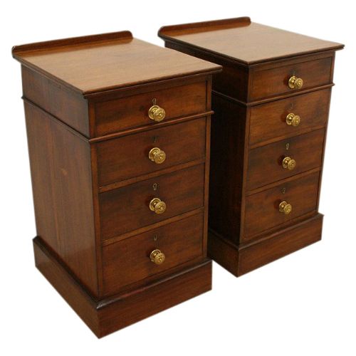 Pair of Mid Victorian Mahogany Lockers/bedside Cabinets