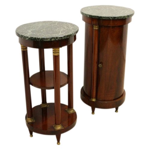 Pair of French Mahogany Pedestals/bedside Cabinets