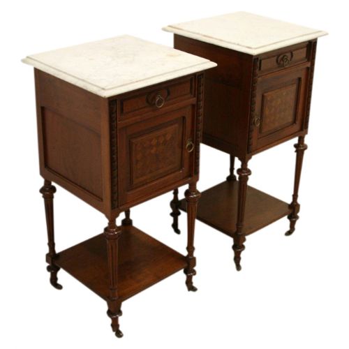 Pair of French Walnut Bedside Cabinet