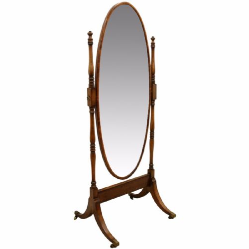 Late Georgian Oval Cheval Mirror