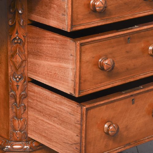 CARVED VICTORIAN PEDESTAL DESK - ADDITIONAL PHOTO 6