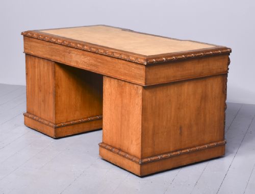 CARVED VICTORIAN PEDESTAL DESK - ADDITIONAL PHOTO 8