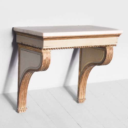 GILDED PAINTED PIER MIRROR ON CONSOLE TABLE - ADDITIONAL PHOTO 6