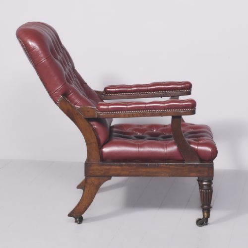 LARGE GEORGE IV RECLINING LIBRARY CHAIR - ADDITIONAL PHOTO 6