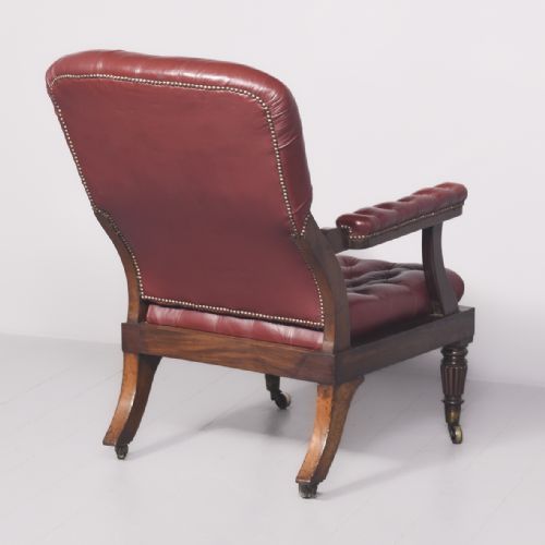LARGE GEORGE IV RECLINING LIBRARY CHAIR - ADDITIONAL PHOTO 7