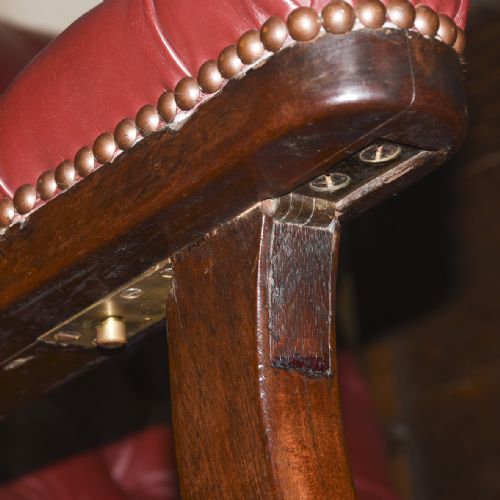 LARGE GEORGE IV RECLINING LIBRARY CHAIR - ADDITIONAL PHOTO 8