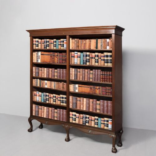 Georgian Style Mahogany Inlaid Open Bookcase