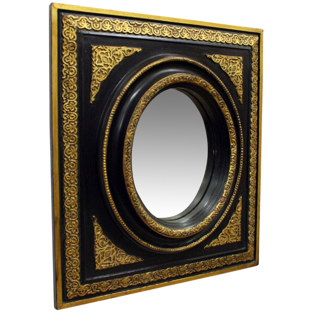 Victorian Ebonised and Gilded Mirror 