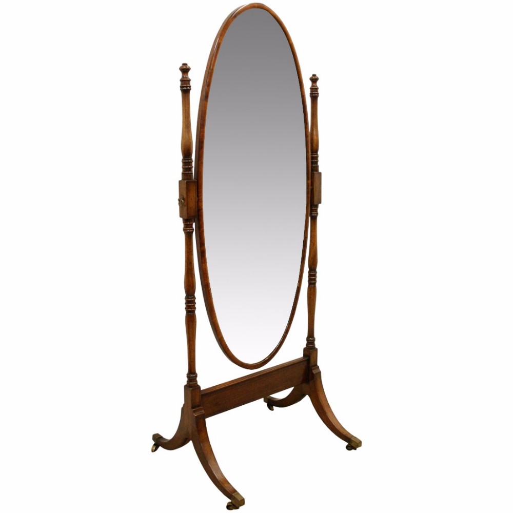 Late Georgian Oval Cheval Mirror