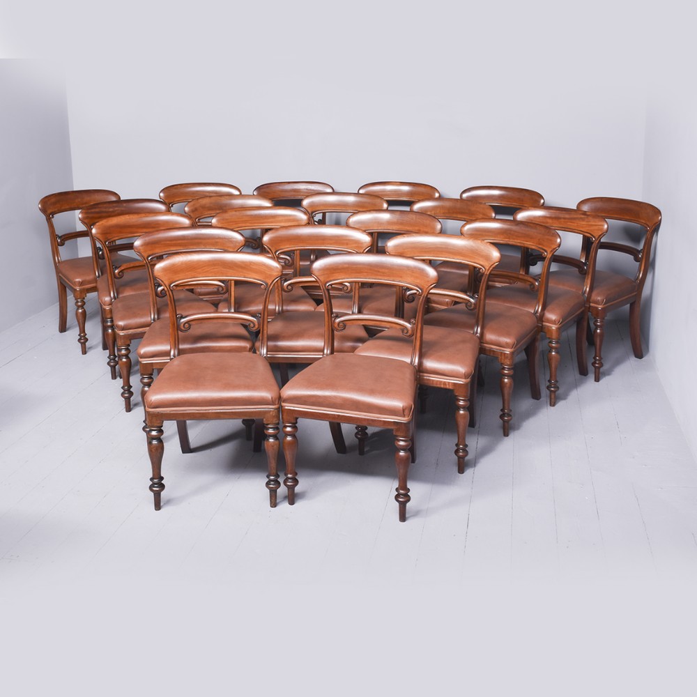 Set of 20 Scottish Victorian Mahogany Dining Chairs