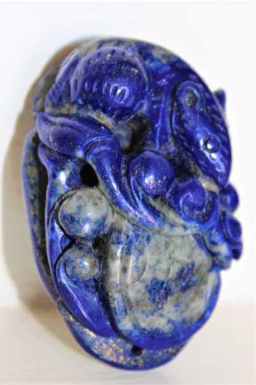 Lapis Lazuli Carved Pendant