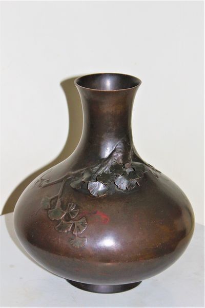 Signed Japanese Bronze Vase