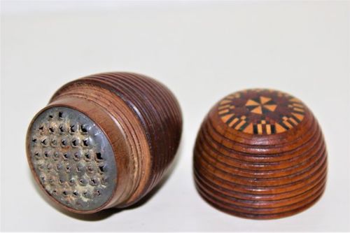 Antique Tunbridge Ware Wood Nutmeg Grater