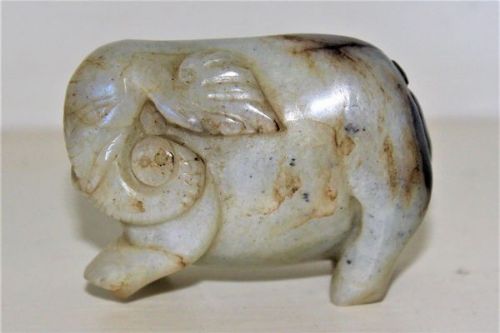 A Small 19th Century Carved Chinese Jade Elephant