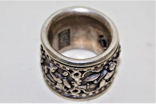 A Heavy Gauge White Metal Archers Ring