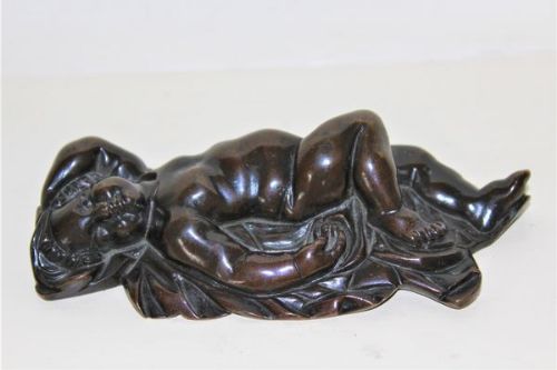SMALL SLEEPING CHUBBY CHERUB BRONZE