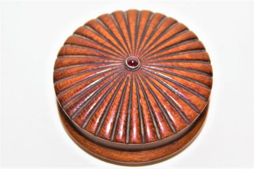 Finely Carved Circular Snuff Box