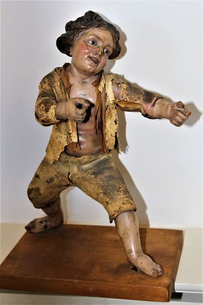 Polychrome Wood Figure of a Street Urchin